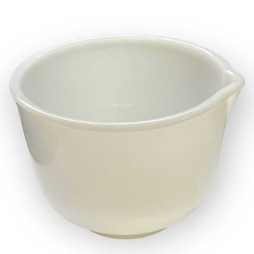 Vintage Glasbake for Sunbeam 15 Milk White Glass Mixing Bowl With Pour Spout